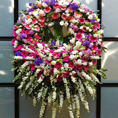 Corona fiori rosa