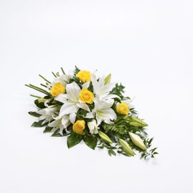 Rose Y Lily Spray - Amarillo Y Blanco
