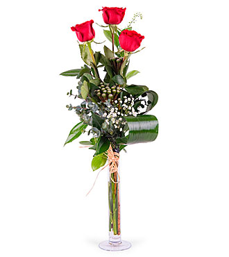3 Long-stemmed Red Roses