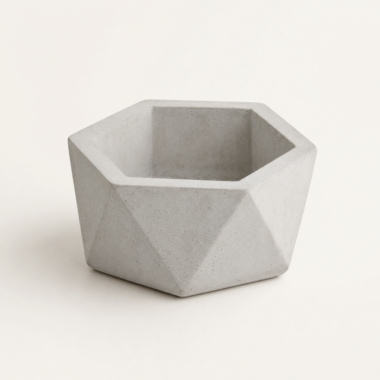 Maceta Hexagonal Mediana de concreto